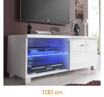 Brico Privé: Meuble TV LED - 100 cm - blanc à 109,99€ au lieu de 250€