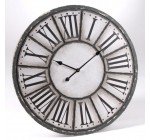 Delamaison: Horloge grise et blanche avec chiffres romains D.80cm Oscar à 63,90€ au lieu de 80,90€