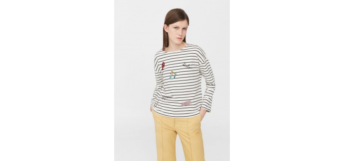 Mango: Sweater coton brodé à 17,99€ au lieu de 25,99€