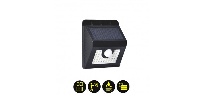 Brico Privé: Applique LED solaire - Avec detecteur de mouvements - 30 LED à 15,99€ au lieu de 50€
