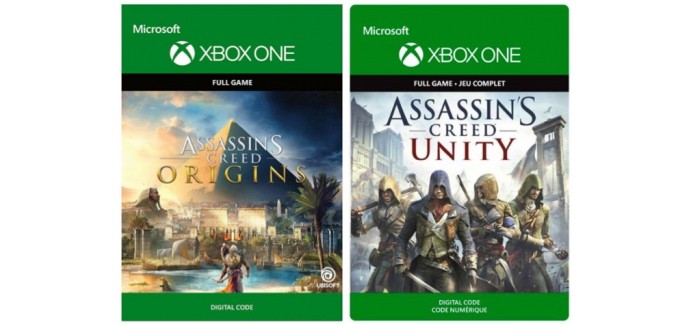 CDKeys: Assassin's Creed Origins et Assassin's Creed Unity sur Xbox One en version dématérialisée à 22,93€