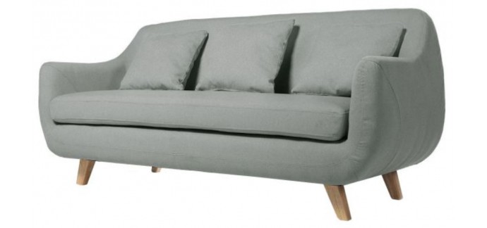 Miliboo: Canapé design scandinave 3 places gris à 329,40€ au lieu de 549€
