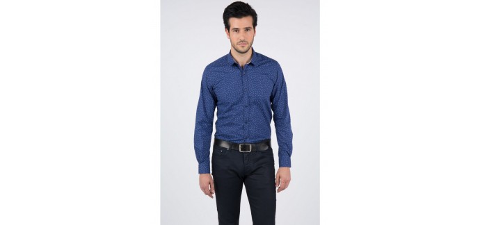 Father & Sons: Chemise bleue à motif coupe slim à 39,90€ au lieu de 69,90€