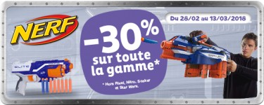 ToysRUs: 30% de réduction sur toute la gamme Nerf + Livraison offerte dès 30€ 