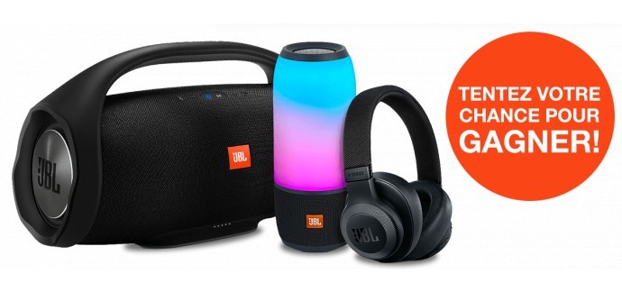 JBL: une JBL Boombox ; une JBL Pulse 3 ; une 1 x JBL E65BTNC.