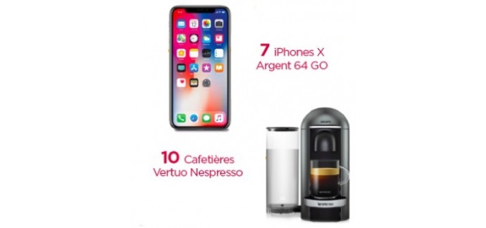 Tropicana: 7 iPhone X 64Go d'une valeur de 1160€ et 10 machines à café "Vertuo Nespresso" à gagner