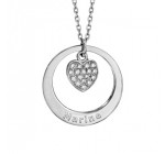 1001 Bijoux: ollier en Argent rhodié petit cercle avec motif coeur à 34,66€ au lieu de 64,50€