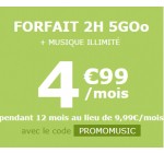La Poste Mobile: Forfait 2h et 5Go + Musique illimitée à 4,99€/mois au lieu de 9,99€/mois