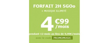 La Poste Mobile: Forfait 2h et 5Go + Musique illimitée à 4,99€/mois au lieu de 9,99€/mois