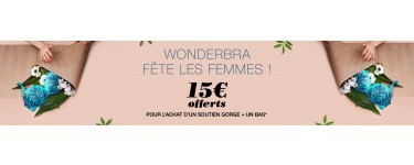 Wonderbra: [Offre spéciale journée de la femme] - 15€ de remise pour l'achat d'un soutien-gorge et d'un bas