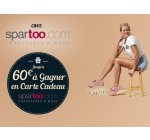 Spartoo: 60 € en carte cadeau valable sur une sélection de produits sur le site spartoo
