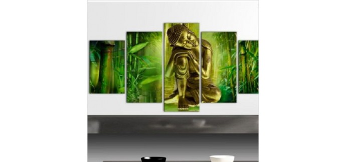GiFi: [Promotions] - Tableau 5 panneaux Bouddha, bambou, zen au prix de 38,99€ au lieu de 53,99€