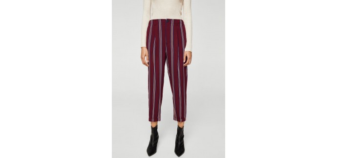 Mango: Pantalon crop à rayures à 24,99€ au lieu de 49,99€