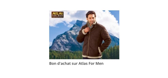 Groupon: Payez 5€ le bon d’achat Atlas for Men de 20€ valable dès 40€ d'achat