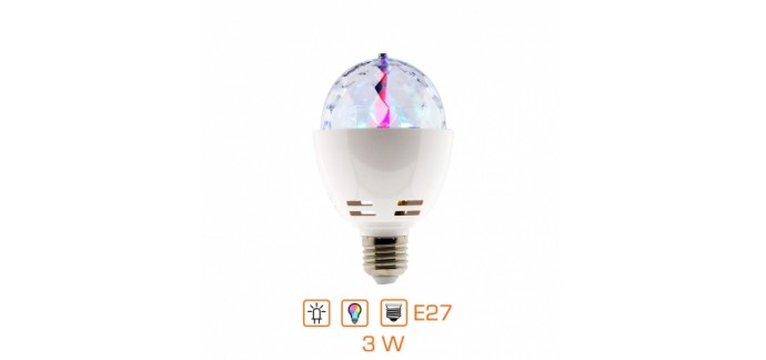 Brico Privé: Ampoule LED multicolore - E27 - 3W - effet disco à 5,99€ au lieu de 8€