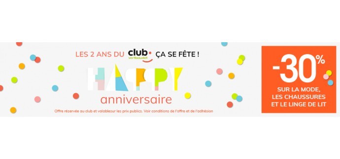 Vertbaudet: -30% de remise sur la mode, les chaussures et le textile home (uniquement pour les membres du club)