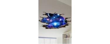 Rosegal: Décor plafond 3D Galaxy Planet - Deep Blue - 60 * 90cm à 5,32€ au lieu de 9,82€