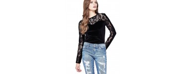 Guess: Top en velours dentelle à 23,50€ au lieu de 59,90€