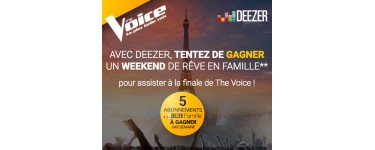 TF1: 1 Week-end pour assister à la finale de The Voice et des abonnements Deezer Famille à gagner