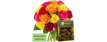 Florajet: 20 roses + amandes cacaotées offertes pour 25,50€