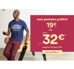 La Halle: 2 pantalons pour homme à 32€ au lieu de 39.98€