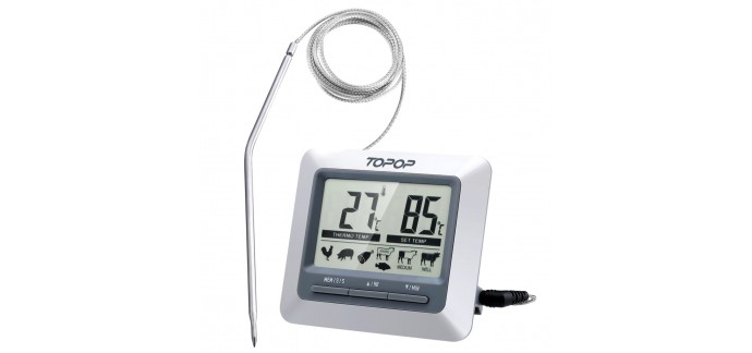 Amazon: Topop Thermomètre Sonde Numérique de Cuisine Numérique à 12,69€ au lieu de 19,99€