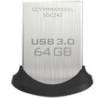 Amazon: Clé USB 3.0 Sandisk Ultra Fit 64 Go Allant jusqu'à 150 Mo/s à 21,48€ au lieu de 32,99€