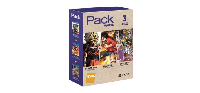Fnac: pack 3 jeux mangas PS4 à 39,99€ au lieu de 69,97€