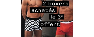 Undiz: 2 boxers Homme achetés = le 3ème offert