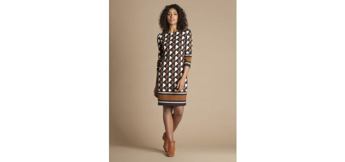 Maison 123: Robe graphique camel Delila à 90,30€ au lieu de 129€ 