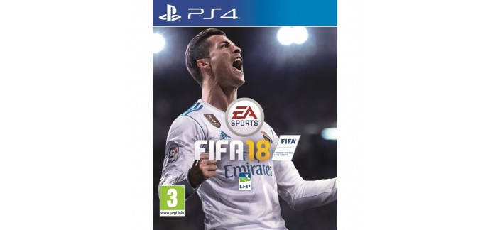 Amazon: FIFA 18 sur PS4 à 30,77€ au lieu de 69,99€