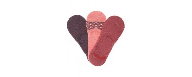 Kiabi: Lot de 3 paires de chaussettes invisibles femme au prix de 2,50€ au lieu de 5€