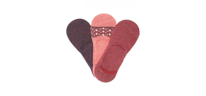 Kiabi: Lot de 3 paires de chaussettes invisibles femme au prix de 2,50€ au lieu de 5€