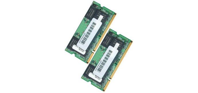 MacWay: Mémoire 4 Go DDR2 SODIMM 667 MHz PC2-5300 MacBook, iMac Intel et PC à 39,99€ au lieu de 52,99€