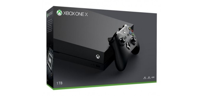 Fnac: Pack Console Microsoft Xbox One X 1 To Noir à 499€ au lieu de 579,99€