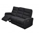 Fly: Canapé 3 places relax elect.tissu noir/fil blanc au prix de 999,90€ au lieu de 1299€