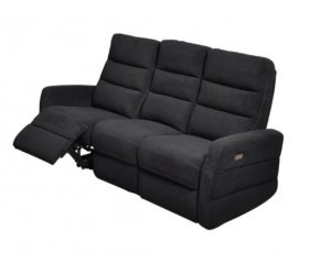 Fly: Canapé 3 places relax elect.tissu noir/fil blanc au prix de 999,90€ au lieu de 1299€