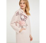 Morgan: Manteau à motifs brodés rose pale au prix de 120€ au lieu de 240€