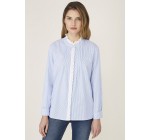 Kookaï : Chemise rayée bleu col guipure au prix de 55,30€ au lieu de 79€