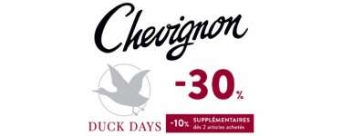 Chevignon: [Duck Days] 30% de de remise sur une sélection d'articles + -10% suppl.