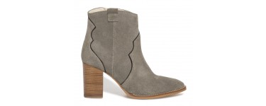 Eram: Boots femme en cuir de croûte couleur taupe au prix de 32,70€ au lieu de 109€ 