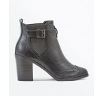 New Look: Boots en cuir noir style richelieu au prix de 29,99€ au lieu de 39,99€