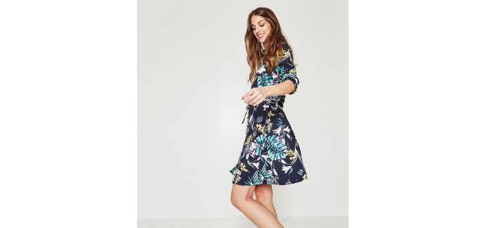 Promod: Robe chemisier femme fluide imprimé floral au prix de 19,97€ au lieu de 39,95€