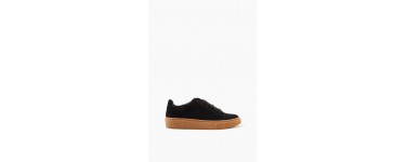 Esprit: Sneakers noirs femme en cuir velours tout doux au prix de 39,99€ au lieu de 79,99€