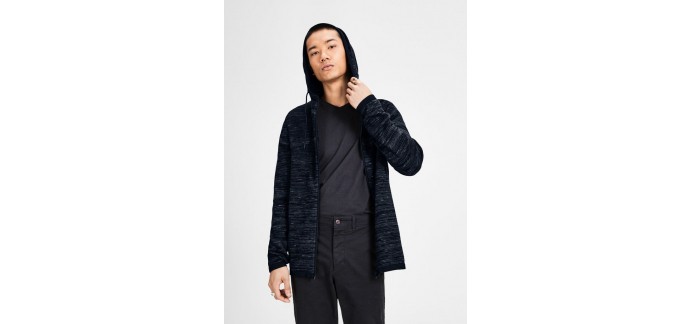 JACK & JONES: Cardigan homme en maille à capuche couleur marine au prix de 19,95€ au lieu de 39,99€