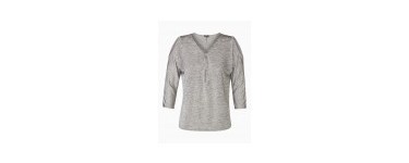 La Halle: T-shirt maille manches 3/4 encolure zippée à 8,49€ au lieu de 16,99€