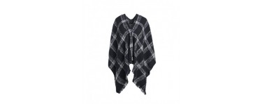 Teddy Smith: Poncho pomya noir imprimé clan femme au prix de 19,95€ au lieu de 39,90€