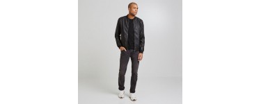 Jules: Bomber zippé noir imitation cuir d'une valeur de 55,99€ au lieu de 79,99€