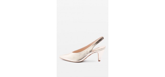 Topshop: Jetset slingback heel shoes en cuir véritable couleur or au prix de 26€ au lieu de 57€