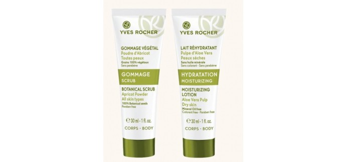 Yves Rocher: 1 rituel soin du corps en cadeau pour toute commande